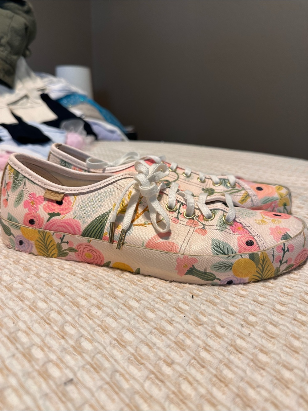 Keds X Rifle Paper Co. Floral Canvas Sneakers - Pink, Yellow, Green